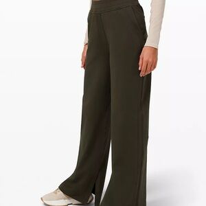 Lululemon LA Wide Leg Side Split High-Rise Pant in Dark Olive